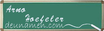 Arno Hoefeler Visitenkarte